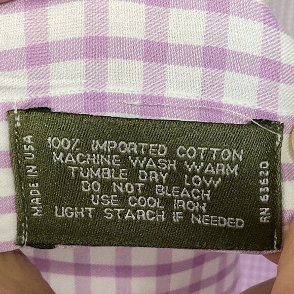 Peter Blair Men's Button-down shirt with purple/white checkered pattern, Large - Picture 7 of 7